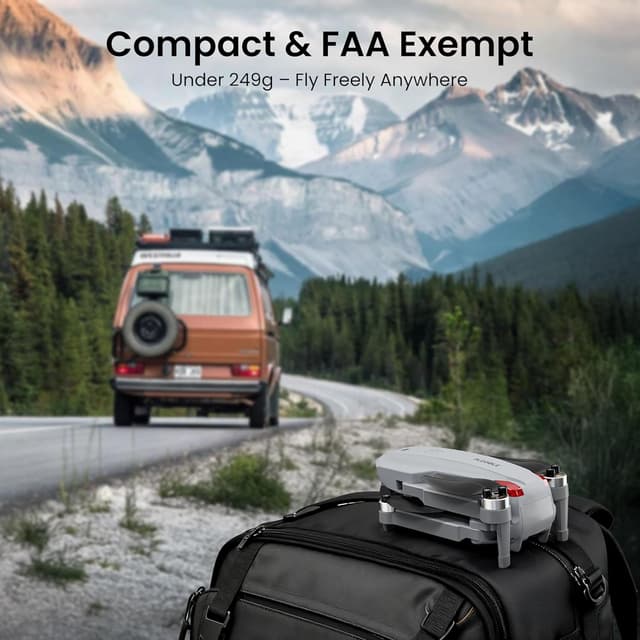 Detalle 2 de Drone with EIS 4K Camera for Adults (GPS, 5.0” Screen Controller, AI Track & Orbit) — Mini under 249g