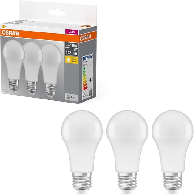 Detalle de Osram 819412 Bombilla LED E27 13 W, Paquete de 3