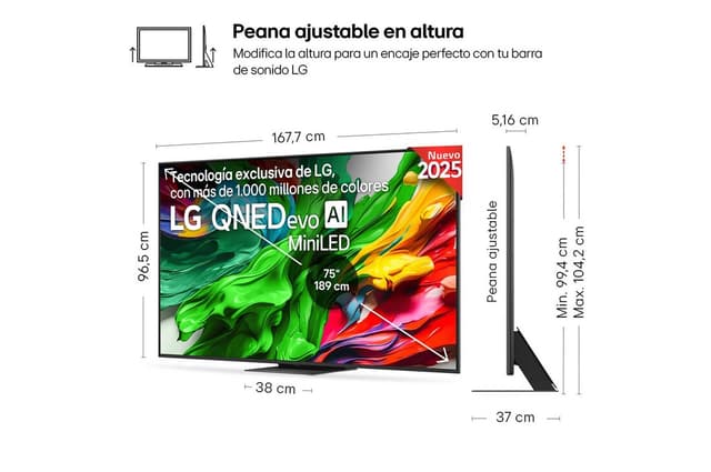 Detalle 2 de LG QNED86 75" QNED evo MiniLED 4K 2025