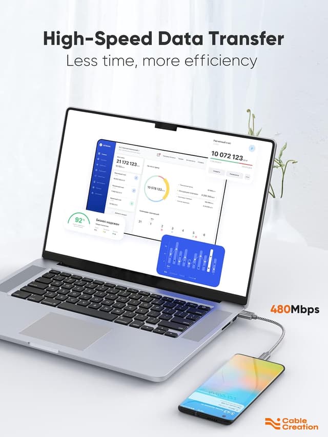 Detalle 2 de CableCreation USB C Ladekabel 15 cm 3A