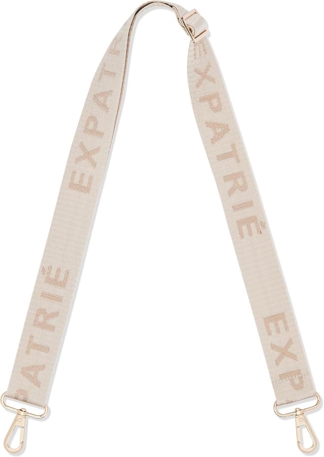 Detalle de Expatrié bandoulière Jeanne logo beige – sangle interchangeable amovible et réglable pour sac
