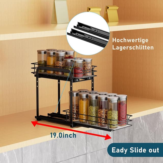 Thumbnail 4 de MAYZOLOP 2-Tier Pull-Out Spice Rack