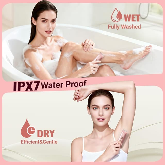 Detalle de Pink 2-in-1 Bikini Trimmer for Women (Waterproof Electric Razor + Hair Trimmer)