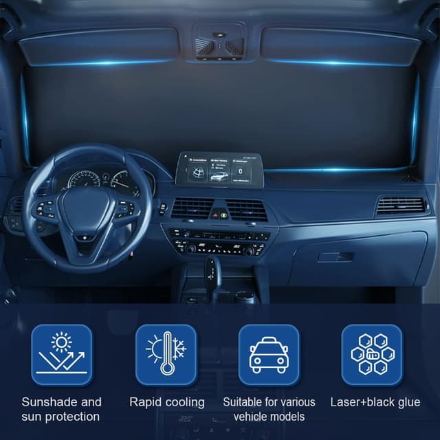 Thumbnail 6 de Bseical Sonnenschutz für die Frontscheibe 145 x 80 cm (faltbar, innen) – blockiert UV-Strahlen