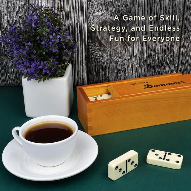 Thumbnail 6 de Queensell Jumbo Dominoes Set (Double Six) – 28 Large Tiles for Adults, Kids & Travel Board Games