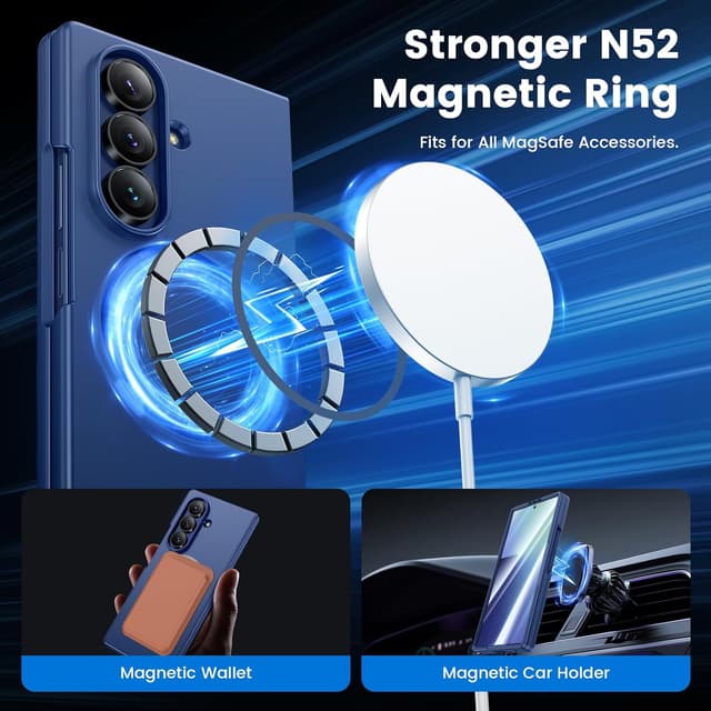 Detalle 2 de HWeggo for Samsung Galaxy Z Fold 7 case with built-in 9H screen protector (blue)