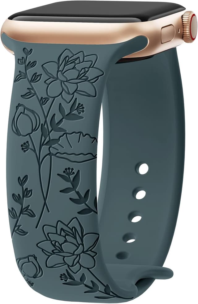 Detalle de Yoohoo Floral Engraved Strap for Apple Watch