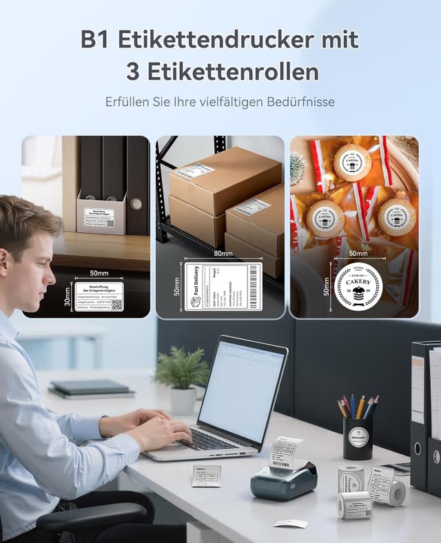 Thumbnail 1 de NIIMBOT B1 Etikettendrucker Bluetooth â tragbar đ«