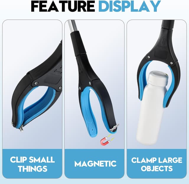 Detalle 2 de LINKINNO Pinza telescopica da 91 cm con punta magnetica e testa rotante 360°