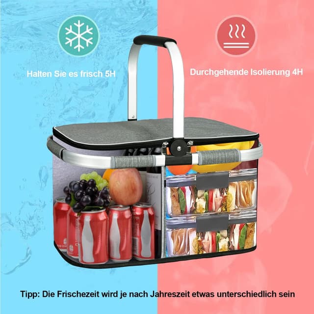 Detalle 1 de LIQINGG 35L Kühltasche Einkaufskorb