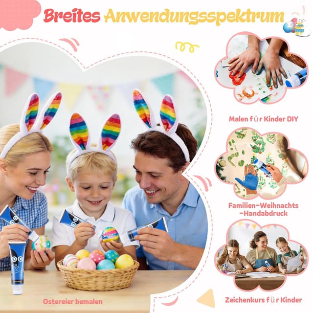 Detalle 2 de Taricor Baby-Fußabdruck-Set (75 ml) für Neugeborene – ungiftige Fingerfarbe zum Stempeln von Händen und Füßen