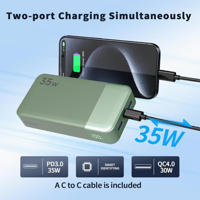 Detalle de NOBIS Power Bank 20000mAh 35W