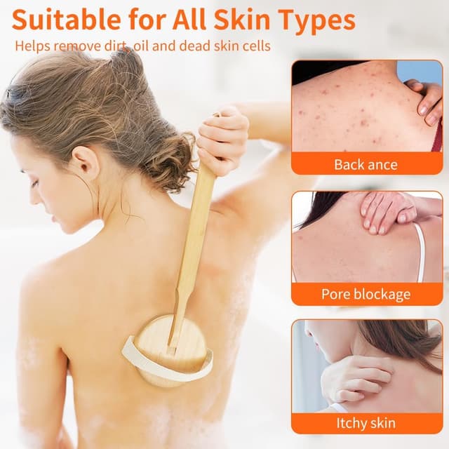 Thumbnail 4 de AOOSU Brosse Dos Douche Bois 42 cm