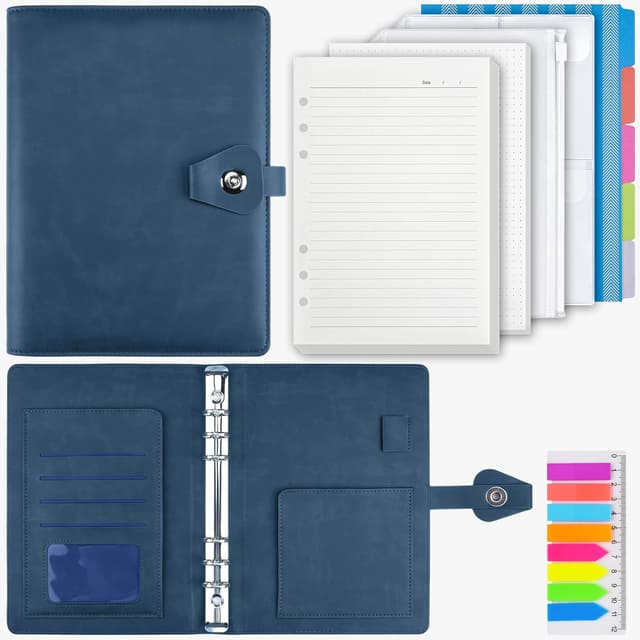 Detalle de PU Leather A5 Ring Binder Notebook 200 Sheets