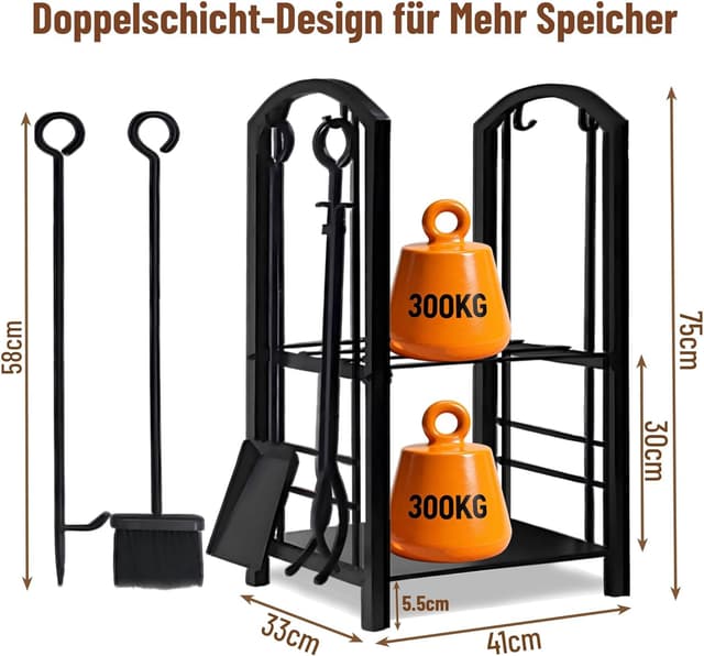 Thumbnail 1 de Amagabeli Kaminholzregal 74×40×30 cm