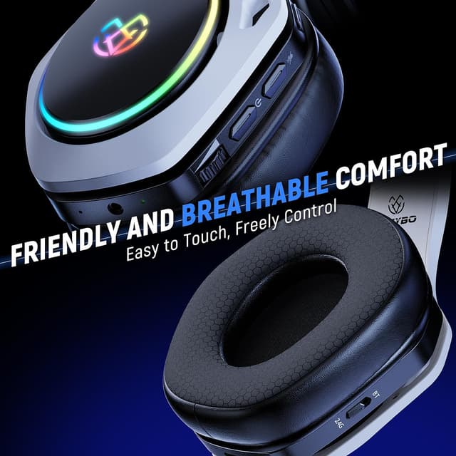 Detalle de Tatybo 2.4Hz Wireless Gaming Headsets with 7.1 Surround Sound and Noise-Cancelling Mic