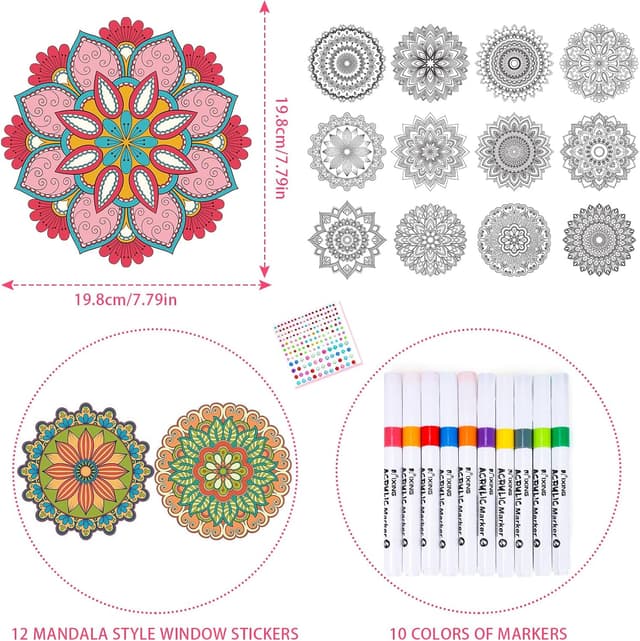 Detalle 2 de WhizWinks DIY Window Art Craft Kit (ages 5–10) – Creative Suncatchers Window Clings with Markers