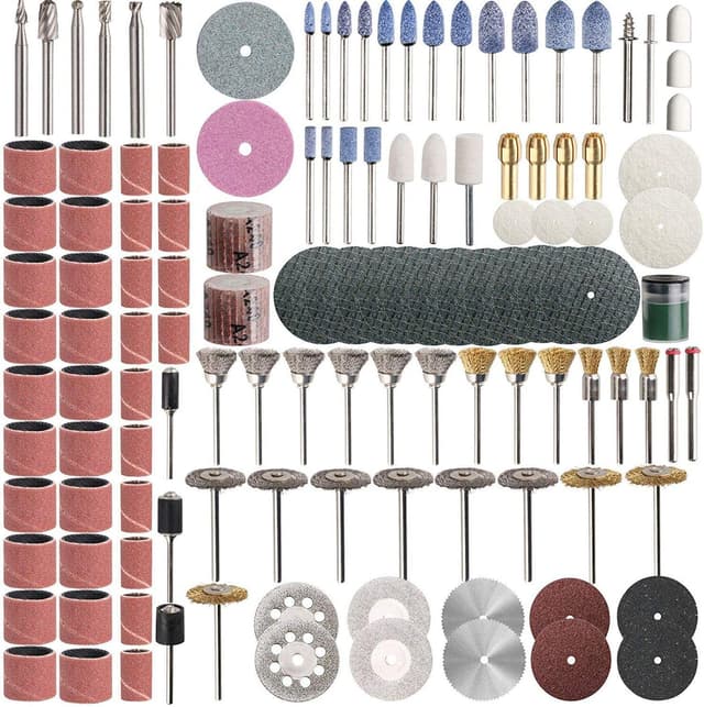 Detalle de Kit d’accessoires pour outil rotatif ZFE A0617 (217 pièces, 1/8" / 3,2 mm) avec 2 mandrins universels