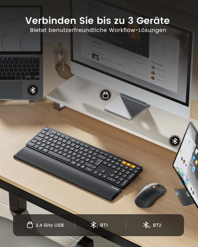 Detalle de ProtoArc KM60 Kabelloses Tastatur‑Maus Set 45 Tage 🚀