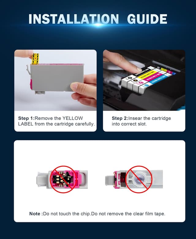 Detalle de 405XL kompatible Tintenpatronen für Epson 405XL – 1x Schwarz, 1x Cyan, 1x Magenta, 1x Gelb für WorkForce Pro