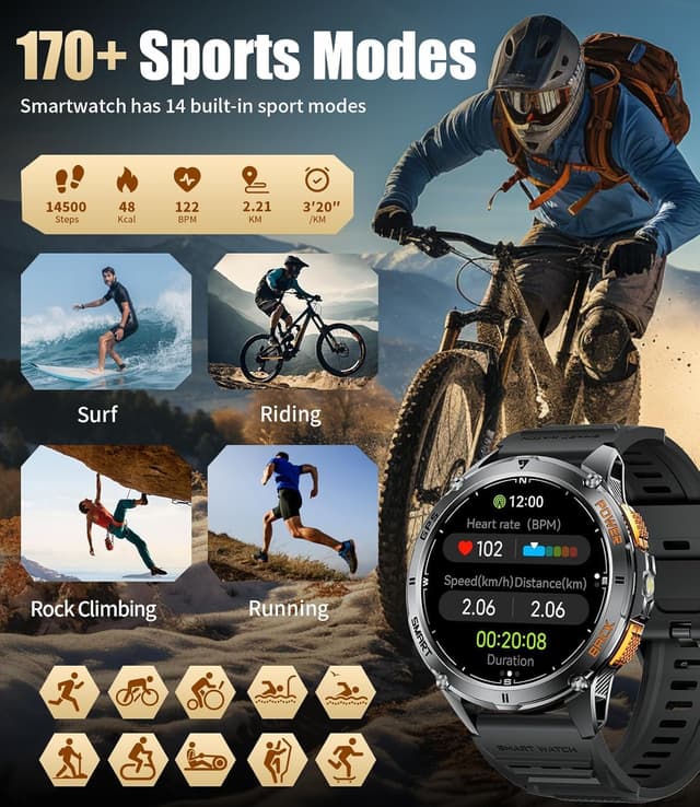 Thumbnail 3 de LIGE GPS Montre Connectée 1,43 pouces