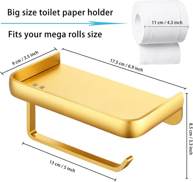 Detalle 2 de Katezon Portarrollos Dorado con Soporte Teléfono