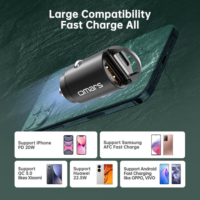 Thumbnail 5 de Omars Cargador de Coche USB C 33W