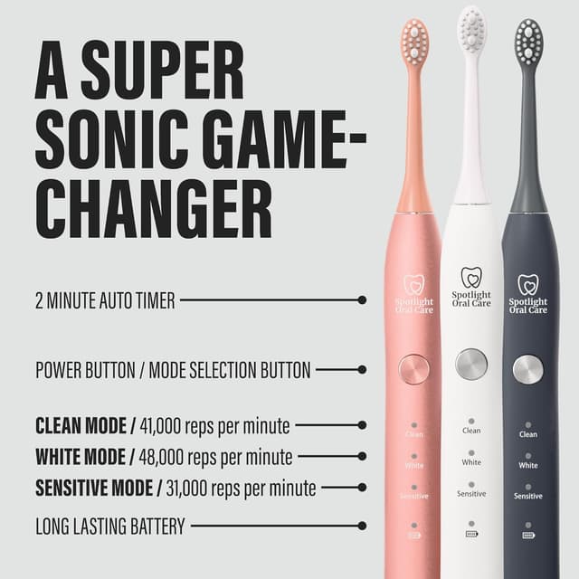 Detalle 2 de Spotlight Oral Care Sonic Electric Toothbrush (Made by Dentists) – sonic cleaning with up to 70-day battery