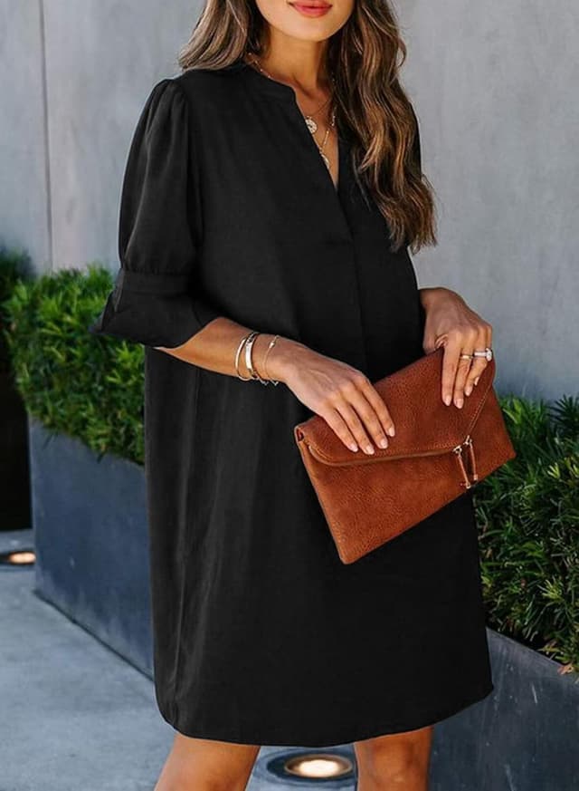 Detalle 2 de QACOHU V Neck Ruffle Summer Dress 1️⃣