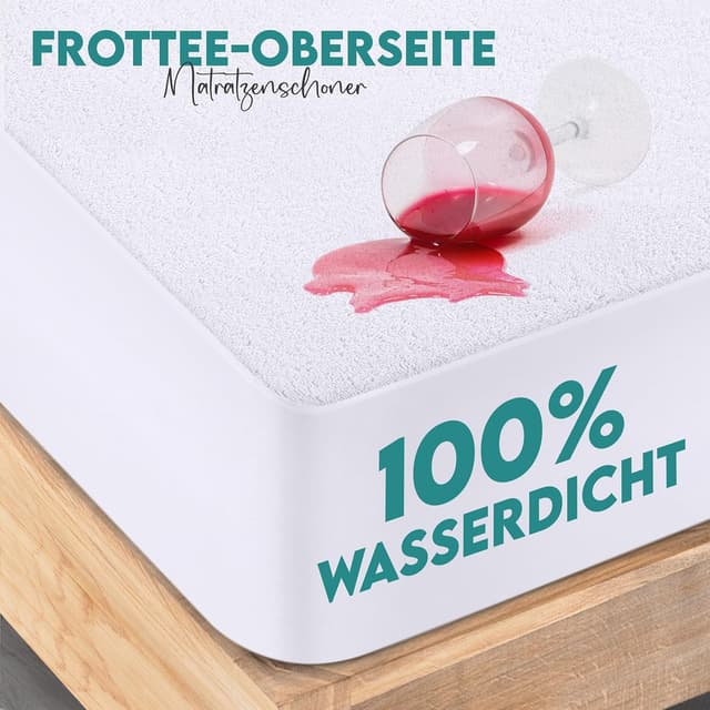 Detalle de Utopia Bedding Matratzenschoner 100 x 200 x 30 cm wasserdicht, Oeko-TEX zertifiziert, rundum elastisch (weiß)