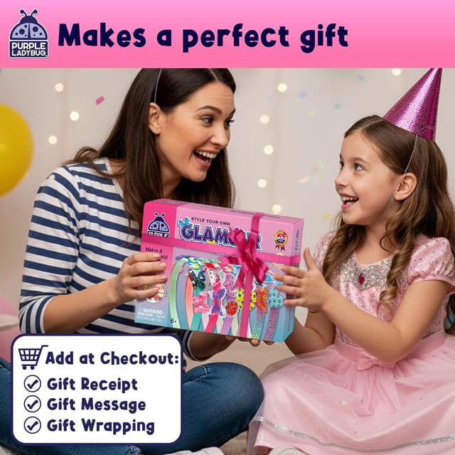 Detalle de PURPLE LADYBUG headband making kit for kids