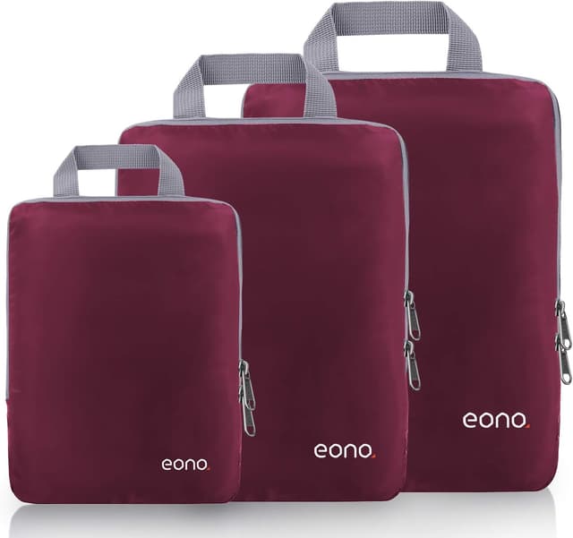 Detalle de Eono 3/4/6 Compression Packing Cubes Set – luggage organiser travel cubes
