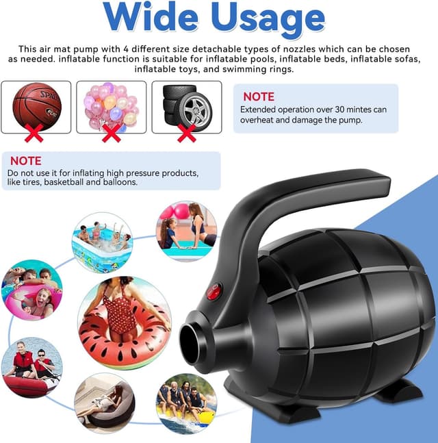 Thumbnail 4 de RISINGUKST Electric Air Pump 600W for Air Beds 🎈