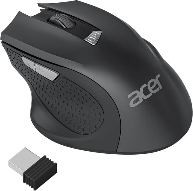 Detalle de Acer kabellose Ergonomie-Funkmaus PC Maus mit 3 DPI-Stufen (800/1200/1600) und 2,4 GHz-USB-Empfänger