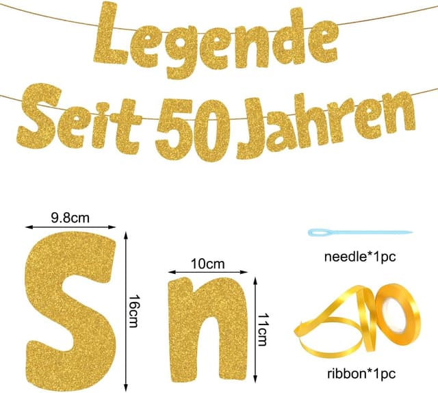 Detalle 2 de HUKUMA 50-Jahre Banner 1,50 m Geburtstag