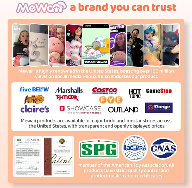 Thumbnail 6 de Mewaii Peluche Gatto Cuscino che Respira Kawaii 50 cm