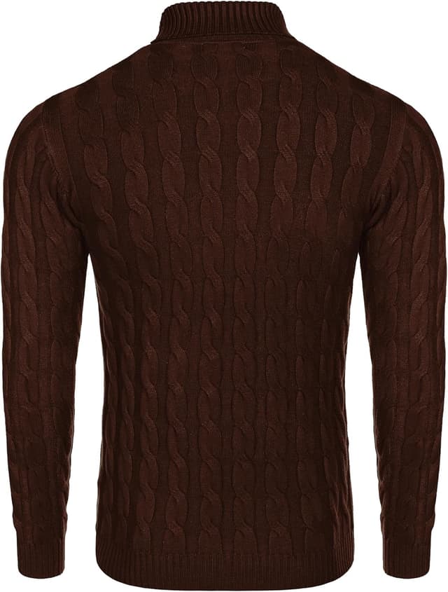 Detalle de COOFANDY maglione da uomo a collo alto a maniche lunghe in maglia fine slim basic