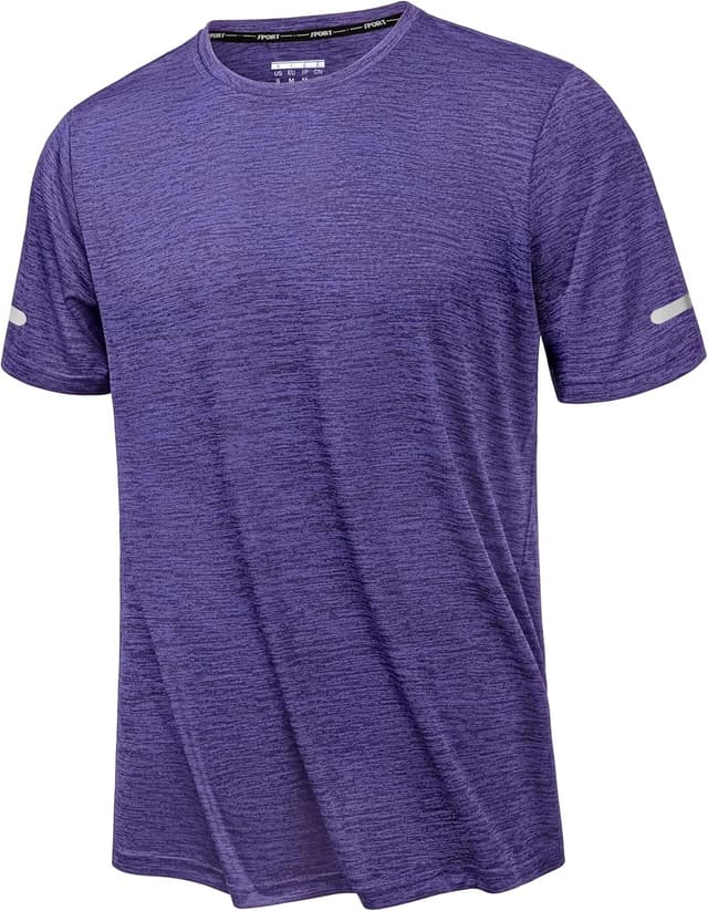 Detalle de KEFITEVD Men’s Quick Dry Sport T-Shirt (Short Sleeve, 4-way stretch)