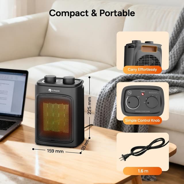 Thumbnail 4 de DR.PREPARE Stufetta Elettrica 1500 W