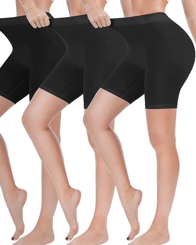 Detalle de Reamphy Damen Radlerhose Shorts (3er Pack) – nahtlose Anti-Scheuer Unterhose für Kleid, Yoga & Fitness