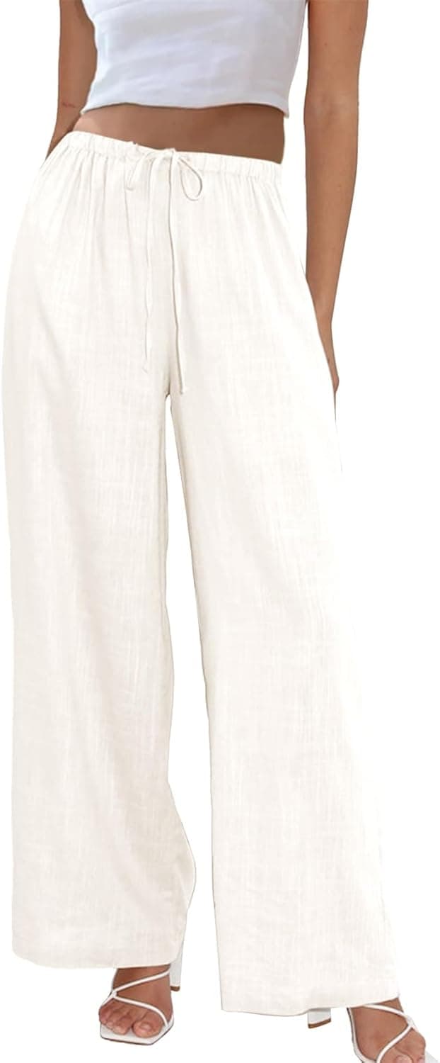 Detalle de Duyang Cotton Linen Palazzo Pants