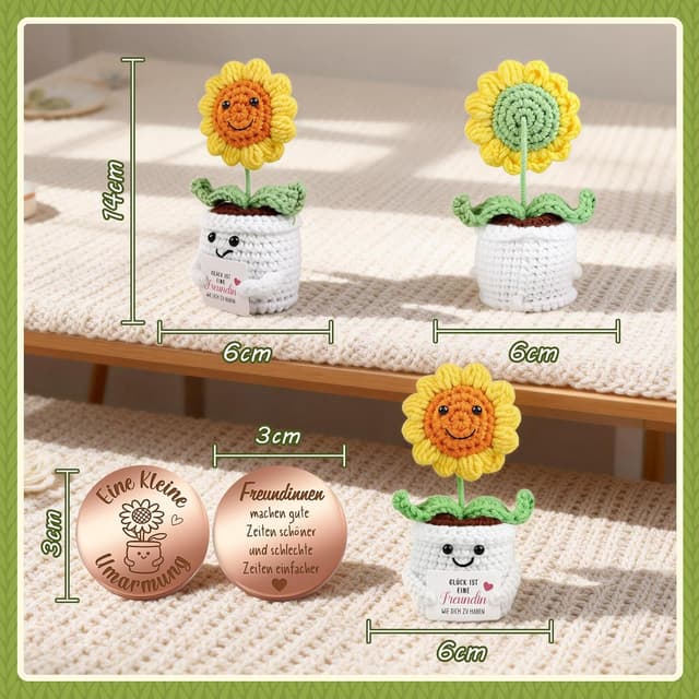 Detalle 2 de {Giftota} Pocket Hug Sonnenblume Glücksbringer