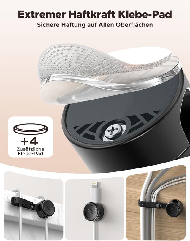 Detalle 2 de EOIWUY 8 Stück Kabelhalter 2-in-1 🔌