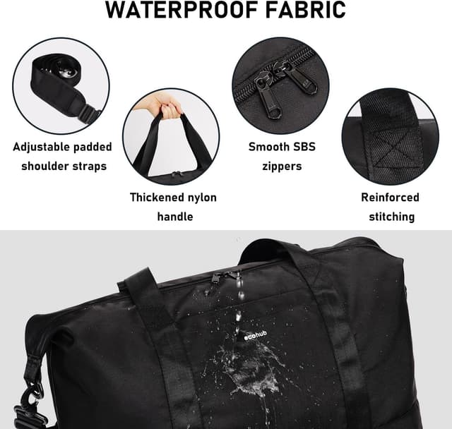 Thumbnail 6 de ECOHUB Easyjet 30L Cabin Bag (45x36x20cm) with Removable Wet Pocket & Underseat Travel Holdall - Black