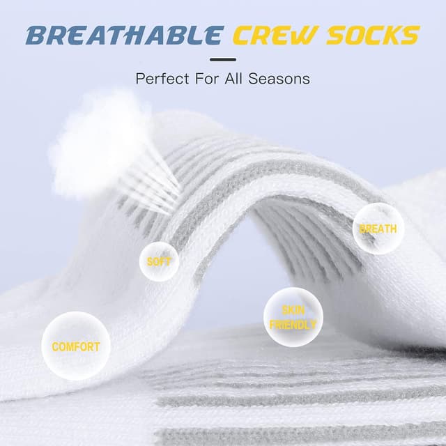 Detalle de Felicigeely Athletic Crew Socks 6-9
