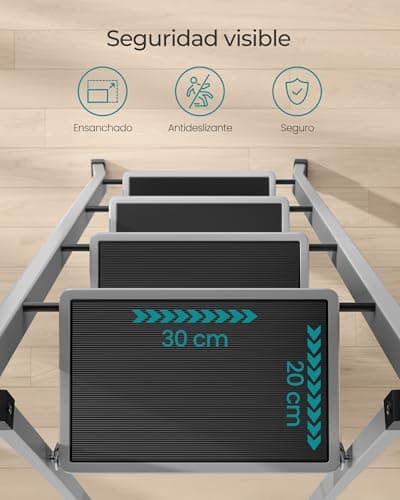 Detalle de SONGMICS Escalera de tijera 4 peldaños