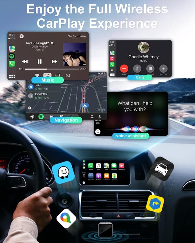 Thumbnail 6 de Gatatol Adattatore CarPlay Wireless per iPhone: da CarPlay cablato a wireless, mini USB-A/USB-C