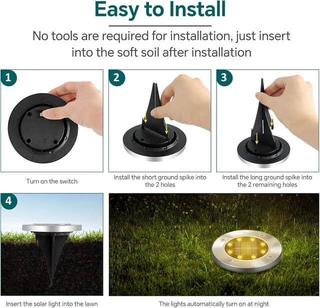 Thumbnail 6 de Luces Solares para el Suelo 8 paquetes