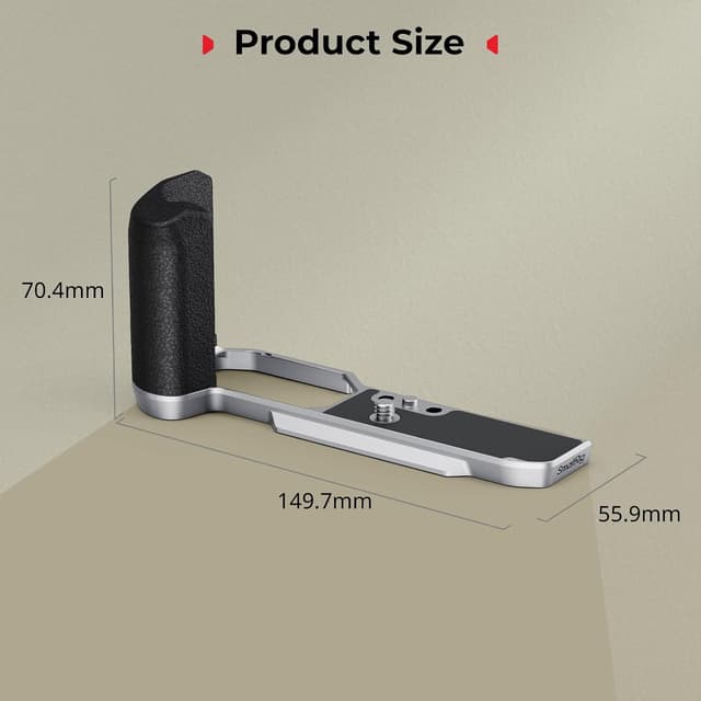 Detalle 2 de SMALLRIG poignée en silicone en forme de L 5706 pour Nikon Z f (plaque Arca intégrée + œillet pour dragonne)