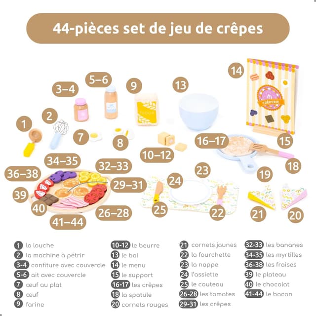 Thumbnail 5 de UMU Kit de jeu crêpes 44 pièces